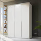 Frans 151cm Decor 3 Door Hinged Wardrobe in White - Passepartout Frame with Lights