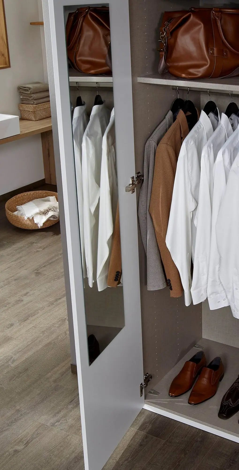 Frans 151cm Decor 3 Door Hinged Wardrobe - Clothes Hanging view