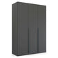 Frans 151cm Decor 3 Door Hinged Wardrobe in Graphite 