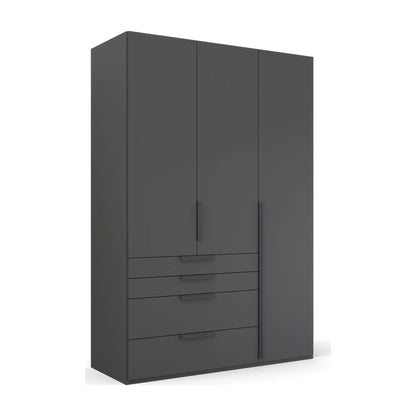 Frans 151cm Decor 3 Door Wardrobe With Drawers in Graphite