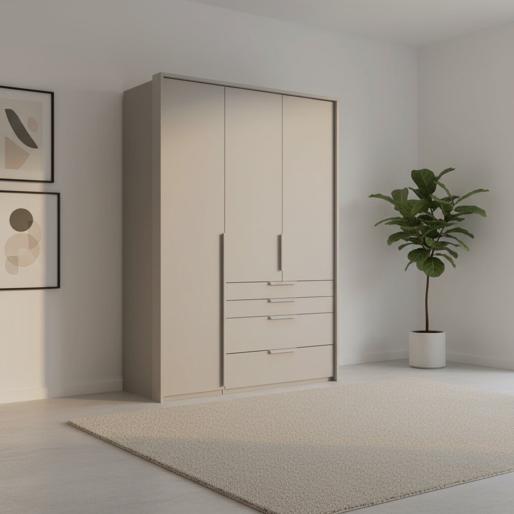 Rauch Frans 151cm Decor 3 Door Hinged Wardrobe with Exterior Drawers