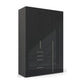 Rauch Premium Frans 151cm Glass 3 Door Wardrobe With Drawers in Basalt Glass