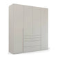 Frans 200cm Decor 4 Door Wardrobe with Drawers in Silk Grey
