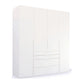 Frans 200cm Decor 4 Door Wardrobe with Drawers in White