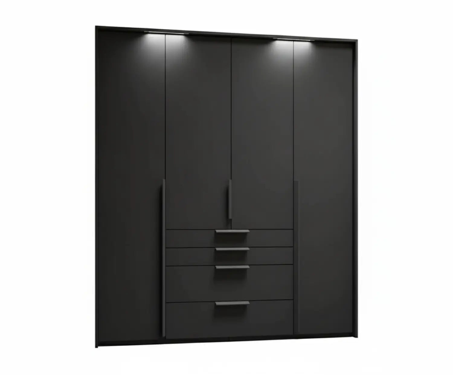 Frans 200cm Decor 4 Door Wardrobe with Drawers - Passepartout Frame - Led Light