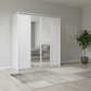 Rauch Frans 201cm White 4 Door Hinged Wardrobe with Mirror, Passepartout Frame and Premium Interior