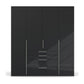 Frans 200cm Glass 4 Door Wardrobe with Drawers in Graphite - Front view
