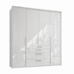 Frans 200cm Glass 4 Door Wardrobe with Drawers - Passepartout Frame