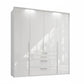 Frans 200cm Glass 4 Door Wardrobe with Drawers - Passepartout Frame - Led Light