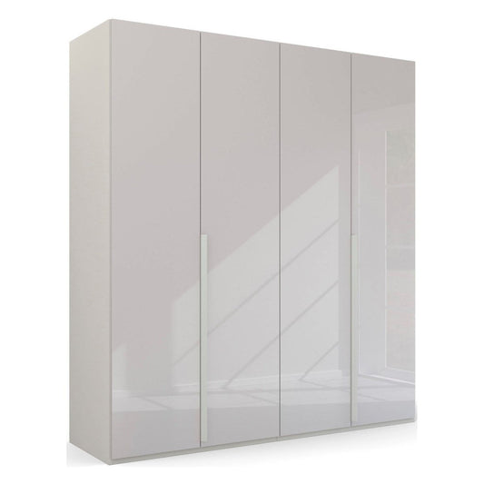 Frans 200cm 4 Door Wardrobe in Silk Grey Glass