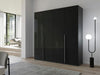 Frans 200cm 4 Door Wardrobe in Silk Graphite Glass
