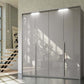 Frans 200cm 4 Door Wardrobe in Silk Grey Glass - Passepartout Frame with Lights