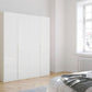 Frans 200cm 4 Door Wardrobe in White Glass - Styled in a Bedroom