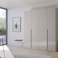 Frans 200cm 4 Door Wardrobe in Silk Grey Glass - Styled in a Living Room