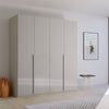 Shop the Rauch Frans 201cm Silk Grey Glass 4 door wardrobe with premium interior, optional mirror doors, free assembly and 10-year guarantee.