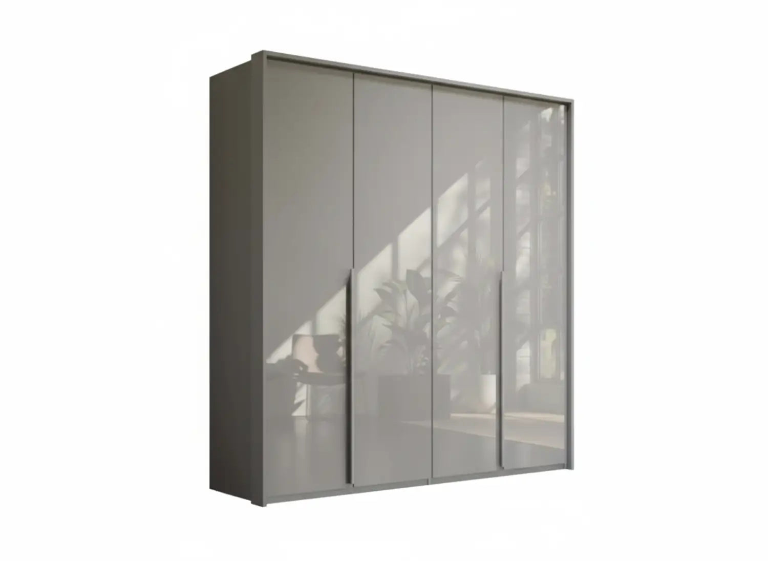 Frans 200cm Glass Front 4 Door Wardrobe - Passepartout Frame