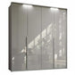 Frans 200cm Glass Front 4 Door Wardrobe - Passepartout Frame - Led Light