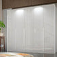 Frans 250cm 5 Door Wardrobe in White Glass - Passepartout Frame with Lights