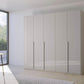 Frans 250cm 5 Door Wardrobe in Silk Grey Glass - Styled in a Living Room