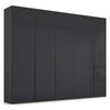 Frans 250cm 5 Door Wardrobe in Graphite Glass