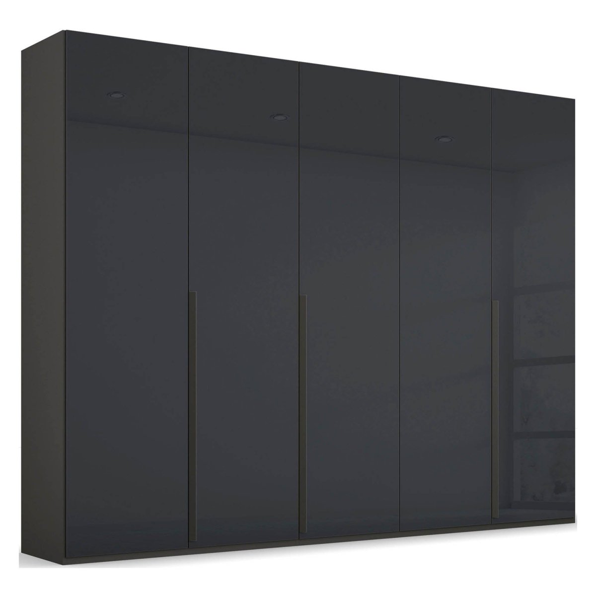 Frans 250cm 5 Door Wardrobe in Graphite Glass