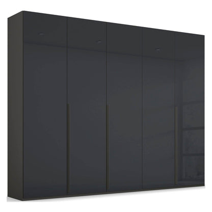 Frans 250cm 5 Door Wardrobe in Graphite Glass