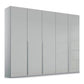 Frans 250cm 5 Door Wardrobe in Silk Grey Glass