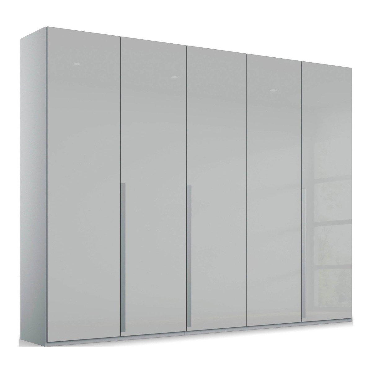 Frans 250cm 5 Door Wardrobe in Silk Grey Glass
