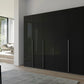 Frans 250cm 5 Door Wardrobe in Graphite Glass - Styled in a Bedroom