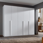 Frans 250cm Decor 5 Door Hinged Wardrobe in White