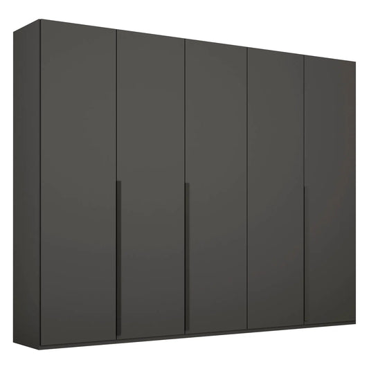 Frans 250cm Decor 5 Door Hinged Wardrobe in Graphite