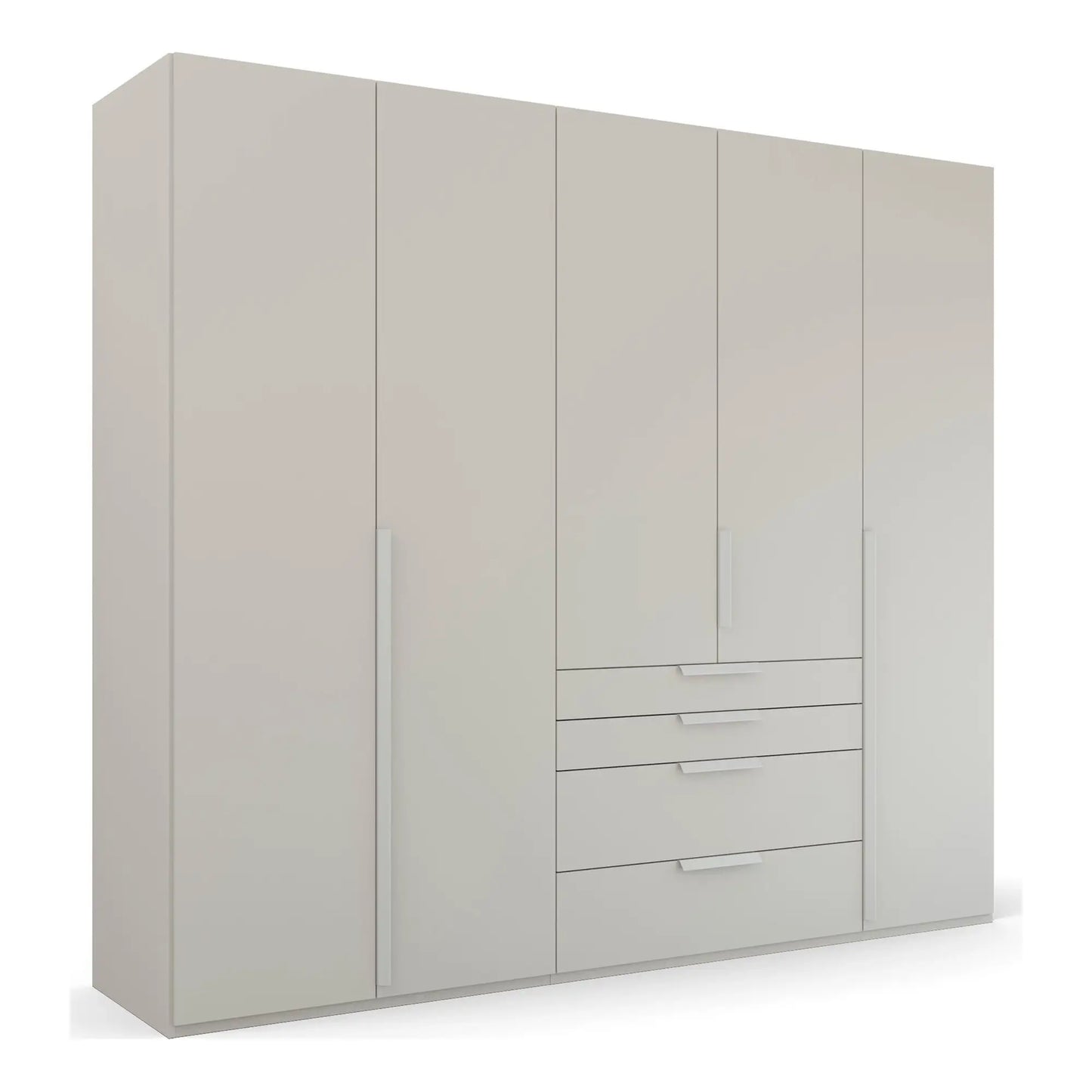 Frans 250cm Decor 5 Door Wardrobe With Drawers in Silk Grey