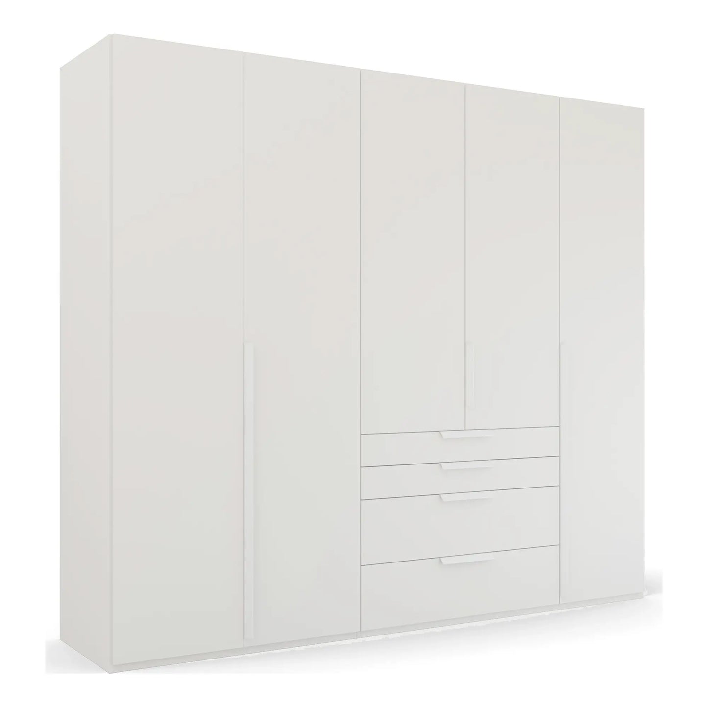Frans 250cm Decor 5 Door Wardrobe With Drawers in White