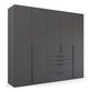 Rauch Frans 250cm Decor 5 Door Wardrobe With Drawers in Graphite