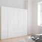 Frans 250cm Glass 5 Door Wardrobe With Drawers in White - Styled in a Bedroom