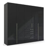 Frans 250cm Glass 5 Door Wardrobe With Drawers in Graphite