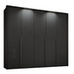 Rauch Frans 250cm Graphite 5 Door Hinged Wardrobe with Premium Interior and PPT Light Frame