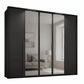 Rauch Frans 250cm Graphite 5 Door Hinged Wardrobe with Mirror, Premium Interior and PPT Light Frame