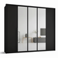 Rauch Frans 250cm Graphite 5 Door Hinged Wardrobe with Mirror and PPT  Frame