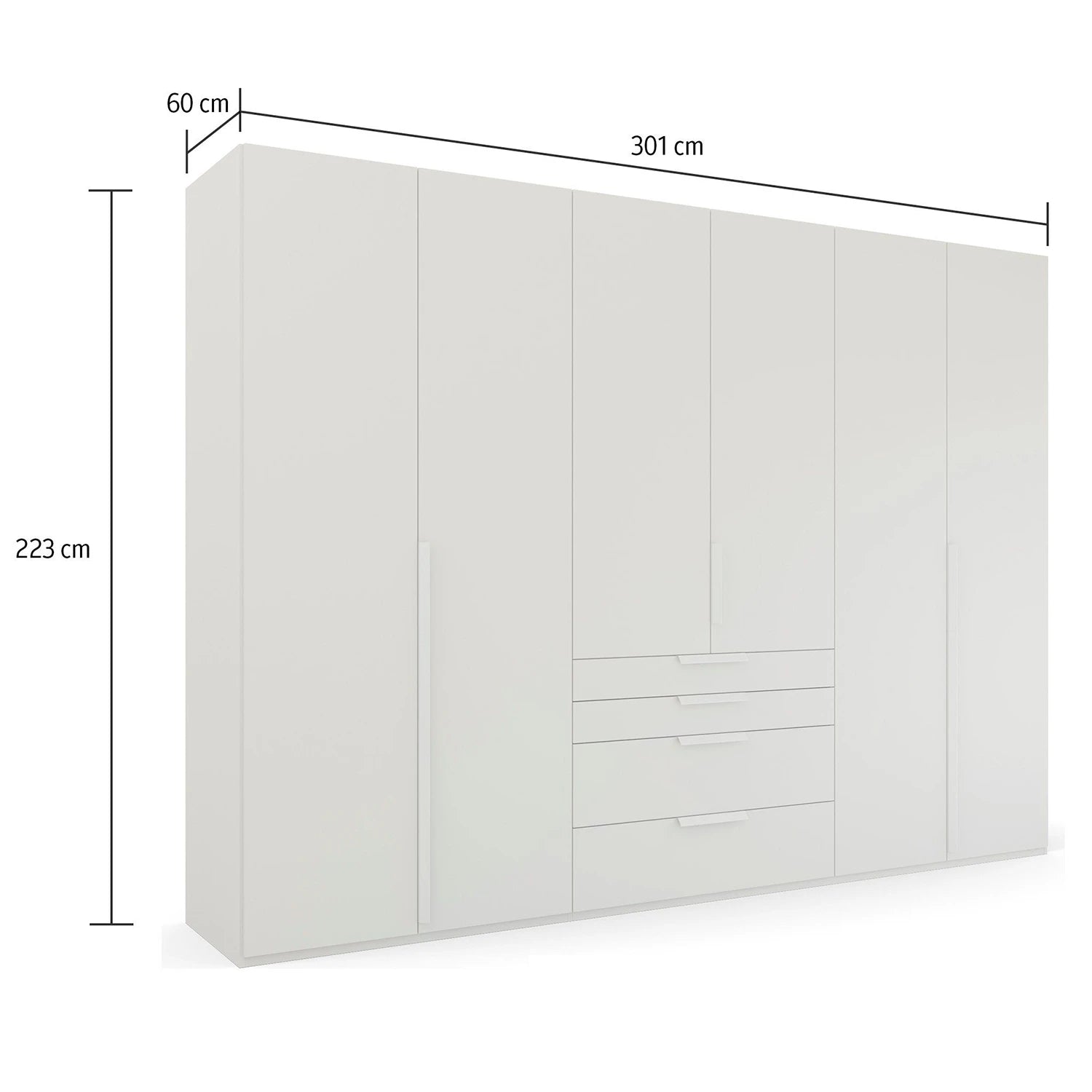 Frans 300cm 6 Door Large Wardrobe - Dimensions