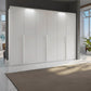 Frans 300cm 6 Door Large Wardrobe in White - Passepartout Frame with Lights