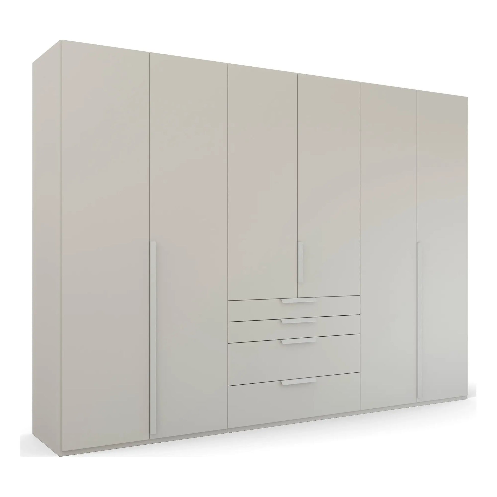Frans 300cm Decor 6 Door Wardrobe With Drawers in Silk Grey