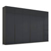 Frans 300cm Glass 6 Door Wardrobe in Graphite Glass