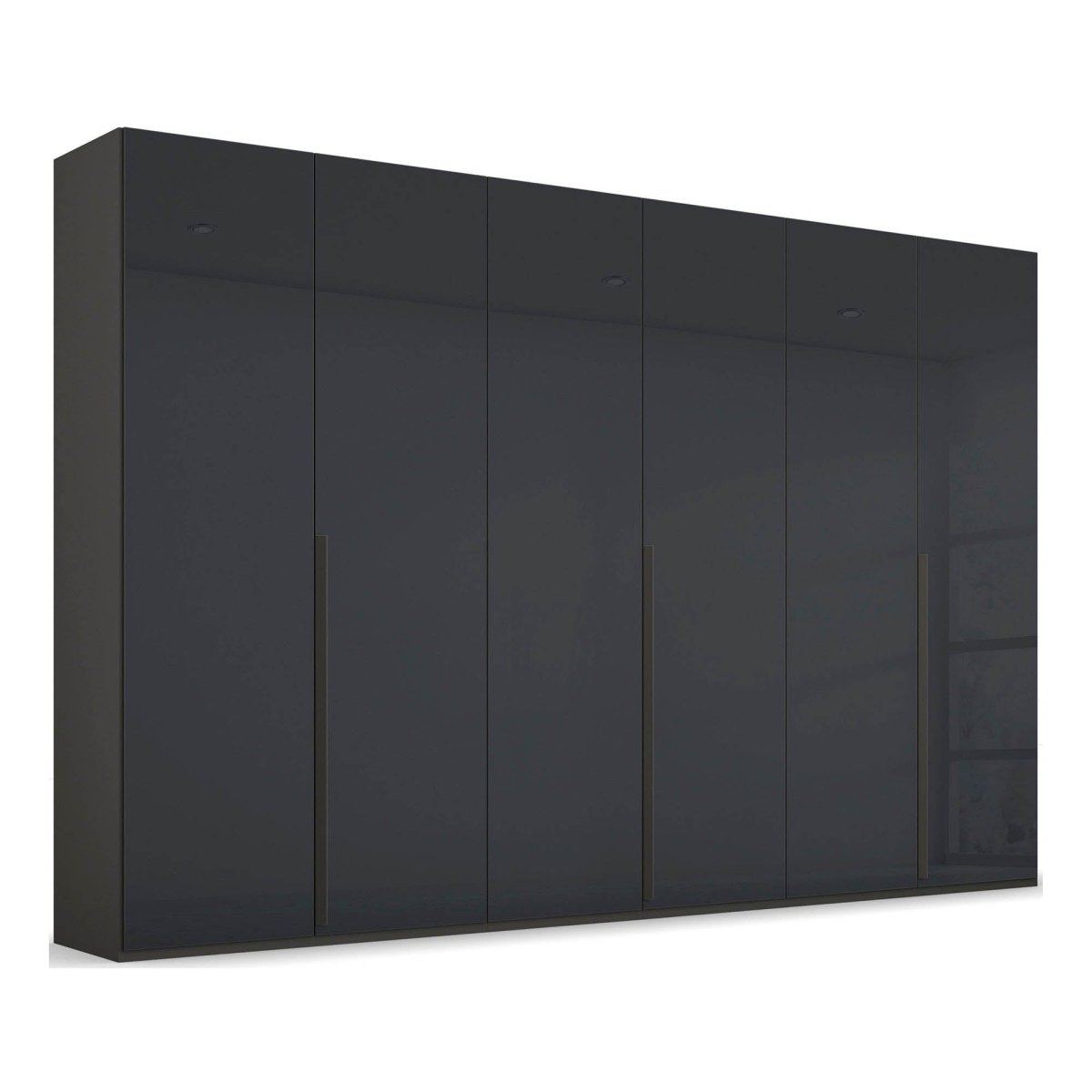 Frans 300cm Glass 6 Door Wardrobe in Graphite Glass