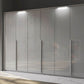 Frans 300cm Glass 6 Door Wardrobe in Silk Grey Glass - Passepartout Frame with Lights