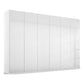Frans 300cm Glass 6 Door Wardrobe in Silk White Glass