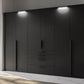 Frans 300cm 6 Door Wardrobe With Drawers in Basalt Glass - Passepartout Frame with Lights