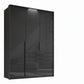 Frans 151cm Glass 3 Door Wardrobe With Drawers - Passepartout Frame - Led Light