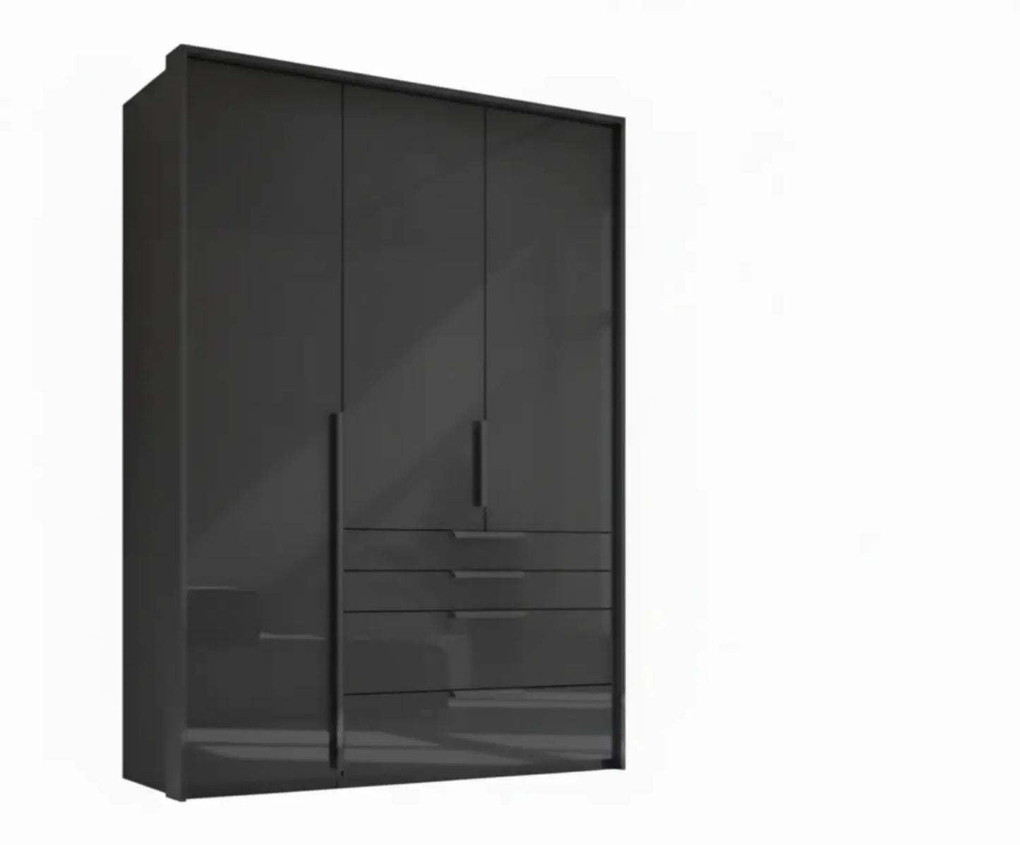 Frans 151cm Glass 3 Door Wardrobe With Drawers - Passepartout Frame
