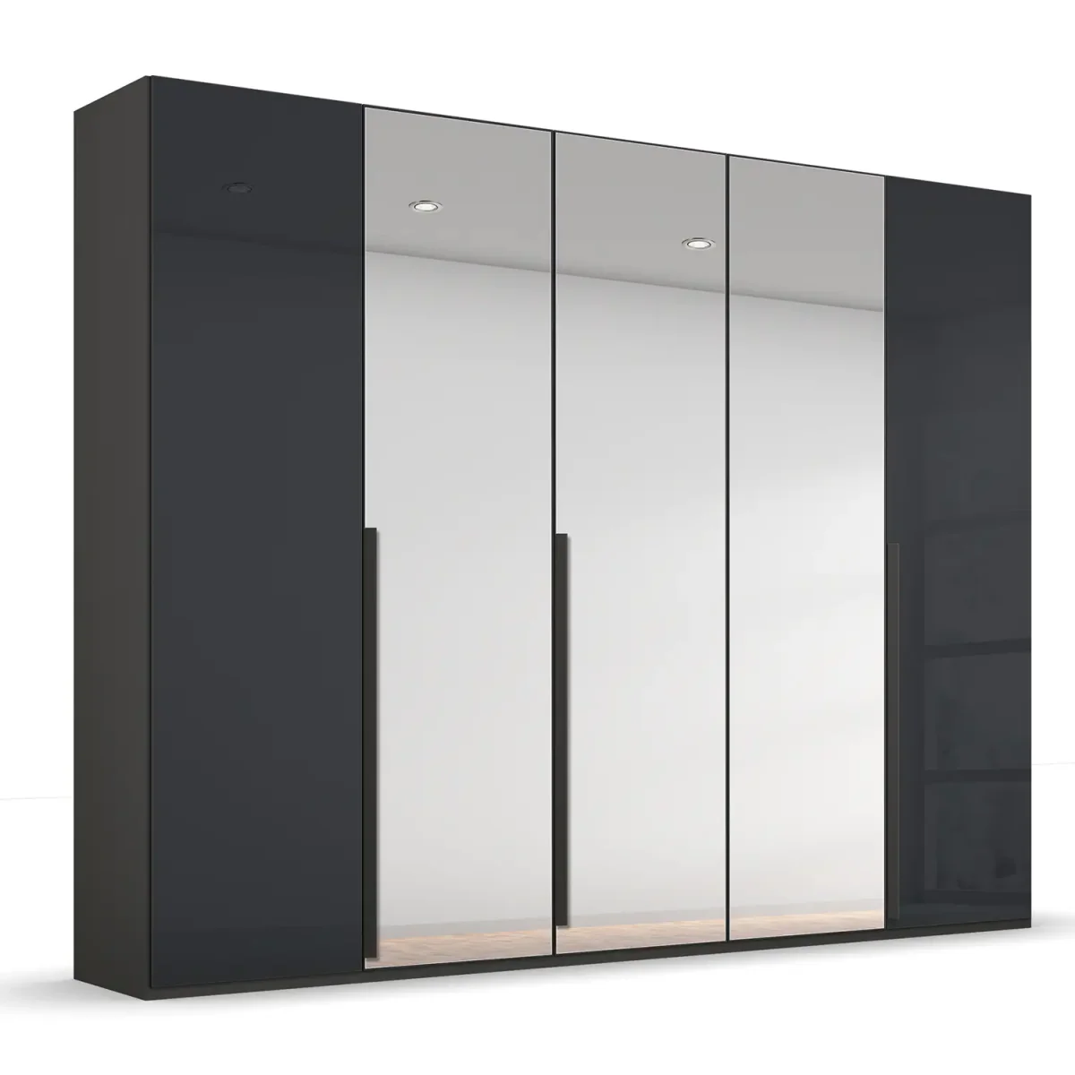 Frans 250cm 5 Door Glass Front Wardrobe - Pendle Village Furniture